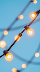 Aufkleber - Soft Bokeh Illumination Minimalist String Lights Aesthetic - Dreamy Urban Ambiance and Contemporary Atmospheric Lighting Design for Creative Spaces
