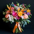 © Lesuna - Vibrant floral bouquet on dark background