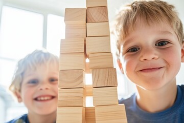 Poster - Mindful Play Meets Gen Z Parenting Eco-Friendly Wooden Block Learning Experience for Cognitive Development and Sibling Bonding