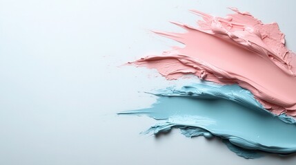 Poster - A dynamic composition of blue and pink paint swirls with rich texture that invites viewers to explore and feel the energy and excitement of color.
