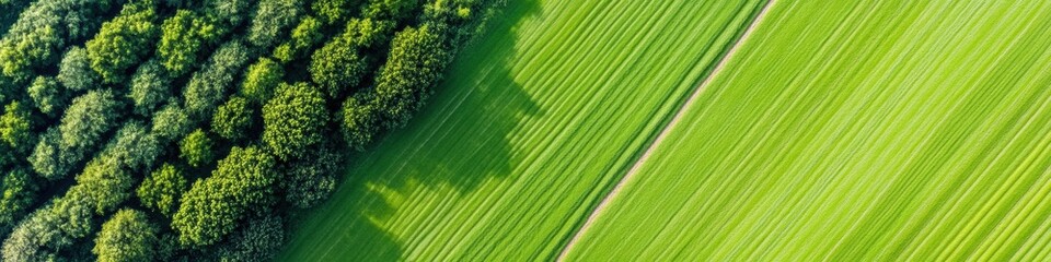 Leinwandbilder - Regenerative Agriculture Visualization Aerial Drone Landscape of Sustainable Farming Patterns - Precision Green Technology and Eco-Innovation Mapping