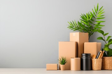 Poster - Versatile storage solutions including cardboard boxes wicker baskets