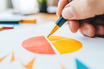 Fototapete - Data-Driven Insights Minimalist Analytics Visualization with Vibrant Color Palette - Modern Business Intelligence and Strategic Decision Making Workflow
