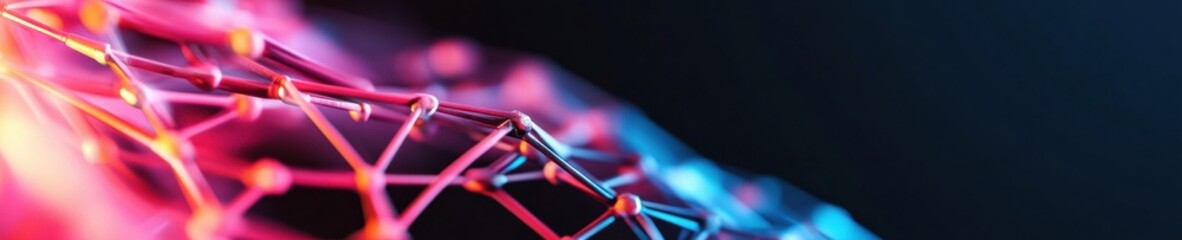 Fototapete - Quantum Digital Transformation Next-Gen Financial Architecture Visualizing AI-Powered Banking Networks with Luminescent Connectivity Nodes