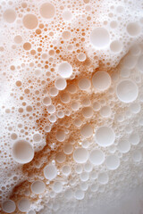 Poster - Bubbles create an intricate pattern in a creamy liquid at a close range