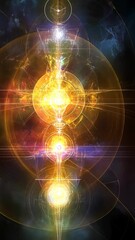Wall Mural - Vibrant cosmic energy radiates across the universe, showcasing celestial patterns and luminous orbs in a stunning display of light