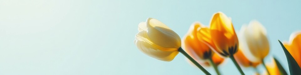 Poster - Soft Focus Spring Renewal Ethereal Pastel Tulip Gradient - Minimalist Botanical Marketing Imagery for Seasonal Wellness Campaigns