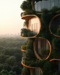 Aufkleber - Regenerative Urban Sanctuary Circular Biophilic Architecture Transforming Sustainable Living through Eco-Integrated Design and Vertical Green Innovation