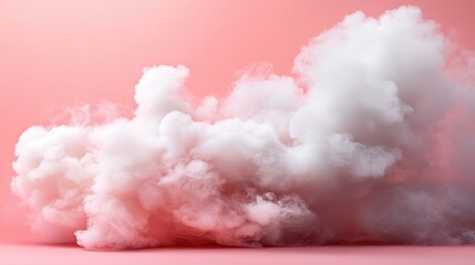 Poster - This image captures a delicate cloud formation in soft pink and white, resembling a smooth flow that brings a sense of peace, beauty, and creativity in its design.