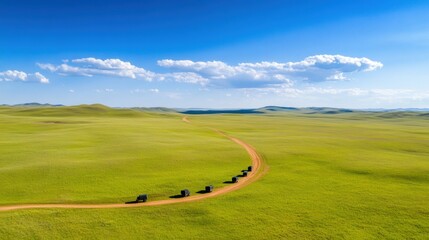 Aufkleber - Sustainable Climate Innovation Modular Carbon Capture Technology Harmonizing with Expansive Green Pastoral Landscapes - Next-Gen Environmental Solutions