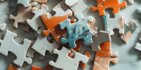 Poster - Neurodiversity Awareness Vibrant Puzzle Piece Mosaic for Americas Day - Inclusive Corporate Branding and Mindful Design Innovation