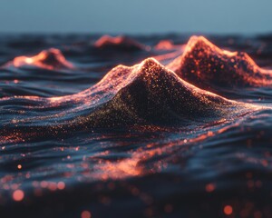 Aufkleber - Quantum Visualization Immersive AI Data Topography Revealing Luminous Digital Landscapes - Next-Gen Machine Learning Aesthetic for Innovative Tech Storytelling