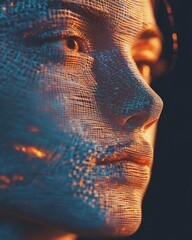 Aufkleber - Neural Metamorphosis Immersive AI Identity Visualization Revealing Human-Digital Convergence in Next-Gen Cognitive Interface Design