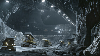 Poster - This Heavy machinery is extracting valuable regolith from an asteroid in a high-tech mine.