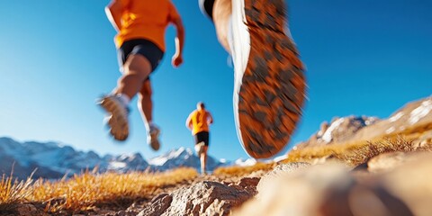 Poster - Peak Performance Unleashed Immersive Trail Running Expedition - Dynamic Mountain Fitness Experience for Adventurous Millennials and Gen Z Wellness Seekers