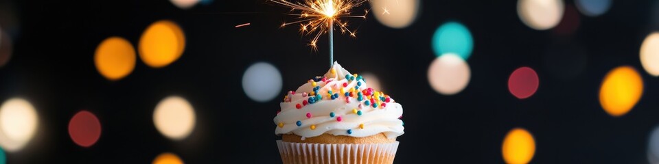 Poster - Celebratory Moments Spark Festive Cupcake Magic with Dynamic Light Trails - Immersive Event Marketing and Joyful Brand Storytelling