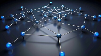 Poster - abstract data network concept with connected data nodes.