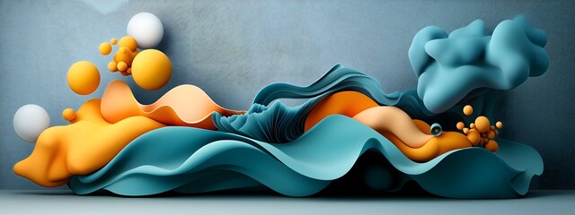 Poster - Captivating azure digital flows ebbing and surging across a monochromatic backdrop evoking the ceaseless motion of technological advancement  This vibrant ethereal