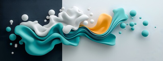 Poster - Captivating azure digital waves rippling across a stark black and white canvas  evoking the versatile energy of cutting edge tech  cinematic cinematography
