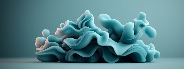 Fototapete - Captivating blue digital swells sweeping through a stark monochrome expanse