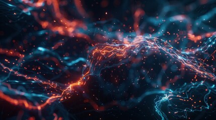 futuristic network background with abstract nodes and wires.