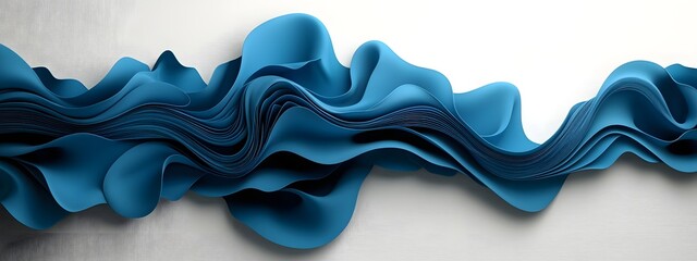 Poster - Captivating Cobalt Currents A Digital Artwork Showcasing Fluid Elegance and the Essence of Modern Computational Mesmerizing cobalt digital currents flow dynamically across a monochromatic canvas