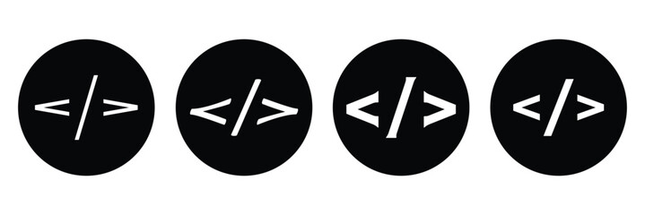 Code icon. Code html signs. Program coding icons. Coding sign. Stock vector illustration.