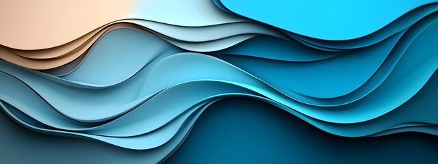 Fototapete - Captivating Digital Flow Shimmering Blue Algorithmic Waves of Fluid Data Visualization  Abstract monochrome canvas with graceful dynamic motion and data driven transformation
