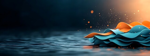 Fototapete - Captivating digital swells of fluid motion sweeping through a stark monochrome expanse symbolizing the captivating fluidity of data driven transformation and a retrofuturistic aesthetic