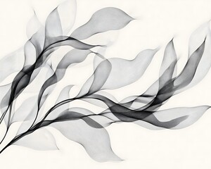 Poster - Abstract Black and White Flowing Lines Design on Bright Background