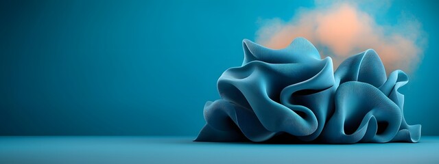 Poster - Captivating indigo digital swells undulating over a monochrome surface conveying the dynamic energy of cutting edge data processing cinematic industrial backdrop