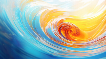Poster - Abstract colorful 3D artwork with flowing waves of pink, blue, and purple tones, resembling a surreal landscape or fluid motion