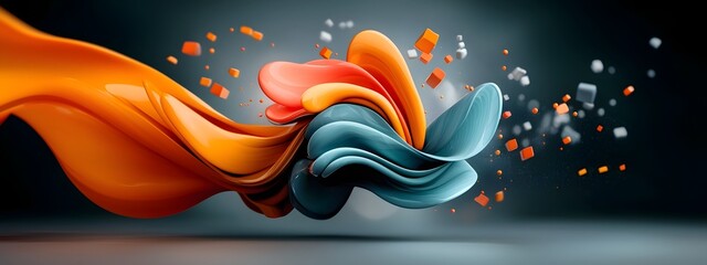 Poster - cascading light waves surging through the inner workings of an optical amplifier creating dynamic ab