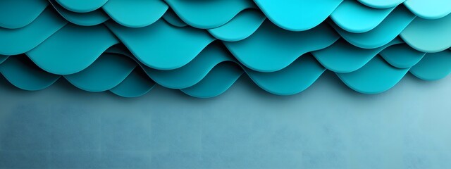 Poster - Cascading Tides of Cerulean Code   A Dynamic Technological Evolution Vibrant rippling waves of abstract digital code flowing across a stark monochrome backdrop