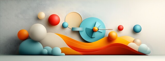 Poster - Detailed and precisely arranged geometric pattern of spheres curves and waves in a complex array of optical chambers against a gleaming metallic backdrop creating a sleek futuristic