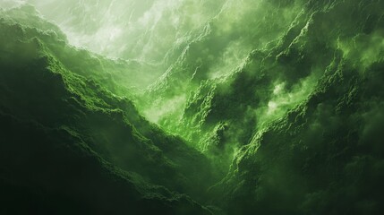 Aufkleber - Abstract green cloudscape, dramatic lighting, textured surface.
