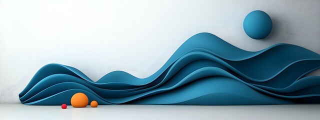 Fototapete - Hypnotic sapphire digital ripples coursing across a stark monochrome expanse representing the ceaseless evolution and transformation of pioneering data  This abstract minimalist