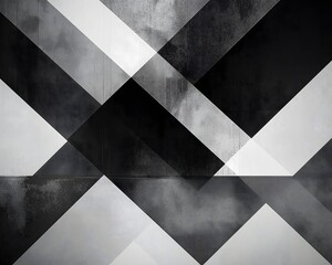 Poster - Abstract Geometric Pattern in Black and White, Modern Art Design