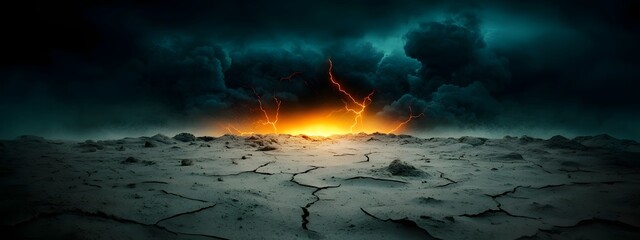 Poster - Incandescent sapphire digital breakers breaking across a stark monochrome expanse symbolizing the relentless tides of cutting edge systems and information