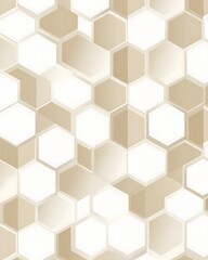 Poster - Elegant Beige Hexagon Pattern - Minimalist Design, Tech Background, Honeycomb
