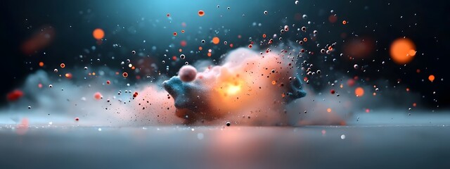 Poster - Intricate visualization of the light amplification process with captivating details of photons coursing through a carefully engineered optical chamber