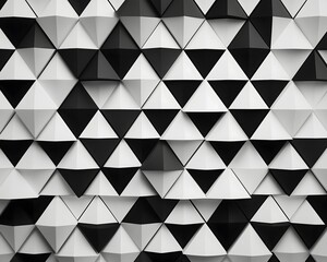 Poster - Abstract Monochrome Triangle Pattern Design for Modern Background Use