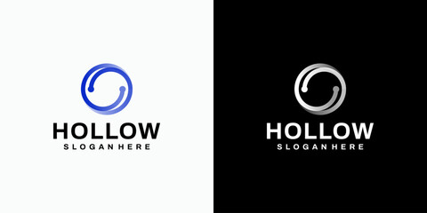Poster - connection circle vector logo design with modern, simple, clean and abstract style. icon for busines