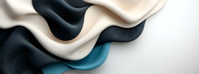 Poster - luminous sapphire digital swells surging across a minimalist black and white expanse representing th