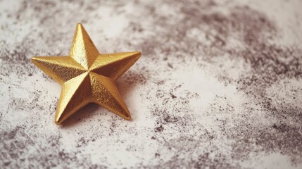 Poster - Gold star on textured background.