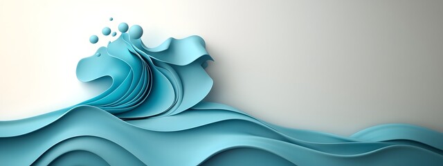 Poster - Mesmerizing azure digital ripples flowing over a monochrome plane embodying the ebb and flow of technological innovation experimental digital impressionism and a sterile corporate office environment