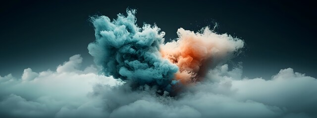 Fototapete - Mesmerizing azure digital tributaries coursing through a stark black and white realm
