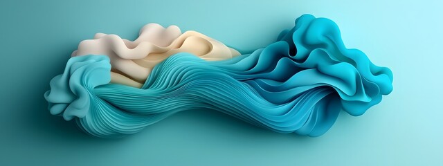 Poster - Mesmerizing azure digital waveforms flowing dynamically over a monochromatic canvas embodying the pulsating synergy between humanity and technology reminiscent of Futurist dynamism