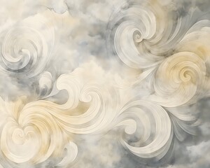Poster - Abstract Watercolor Swirls with Neutral Tones Elegant Background Design