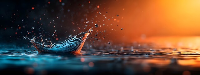 Poster - Mesmerizing indigo digital ripples undulate and flow across a dark and light surface embodying the dynamic energy of cutting edge data processing and a captivating aesthetic